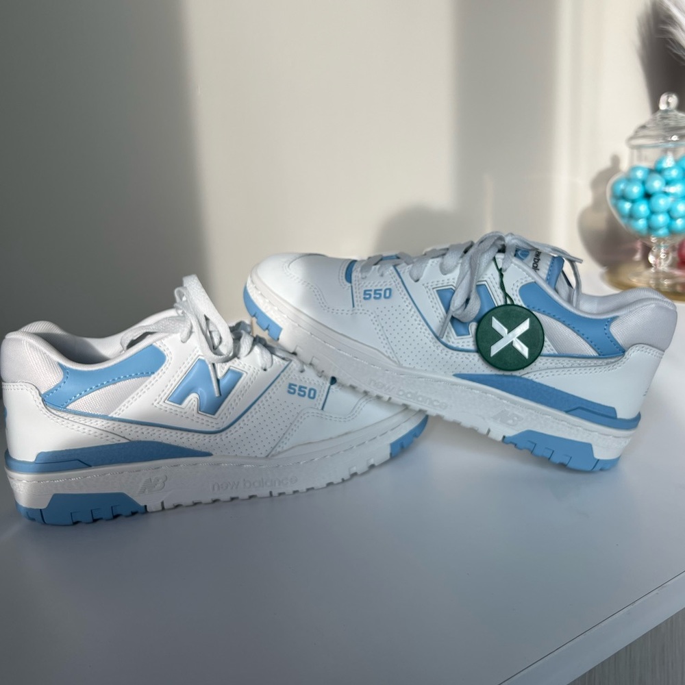 BRAND NEW New Balance 550 UNC White Dusk Blue SIZE Women’s 8- with tags